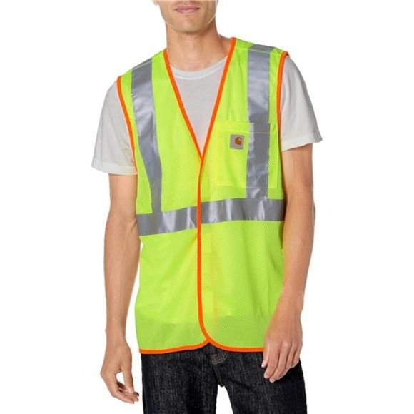 Carhartt Men's Big & Tall High Visibility Class 2 Work Vest - Picture 1 of 5